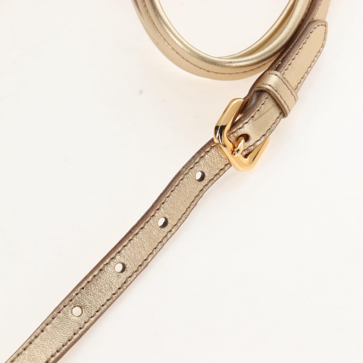 PRADA Hand Bag Leather 2way Gold Auth 210379SAM