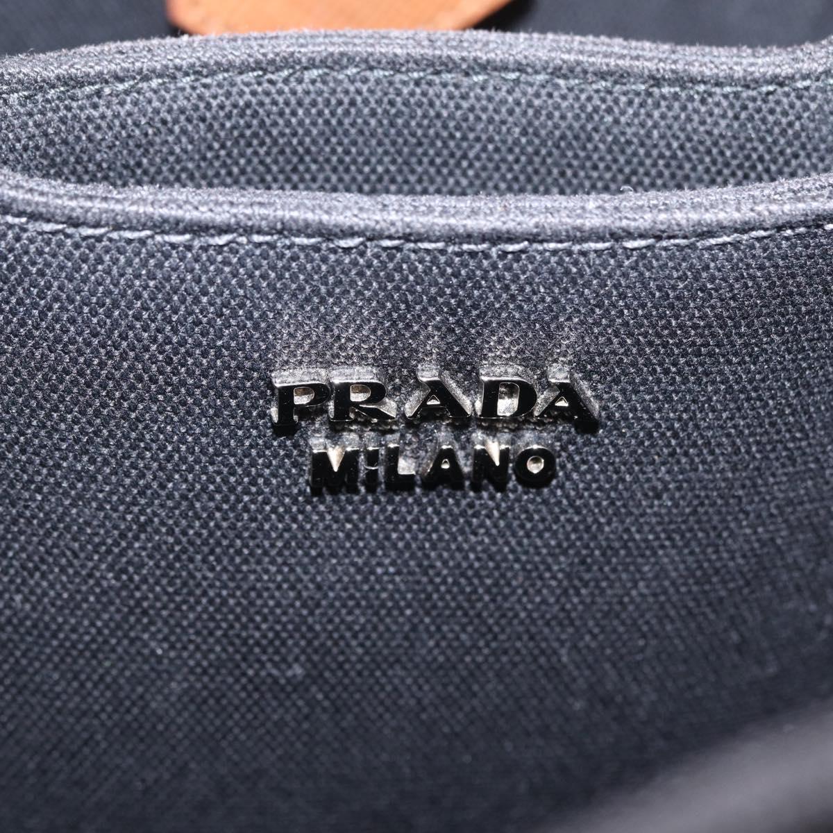 PRADA Panniers Shoulder Bag Canvas 2way Black Silver Auth 210381V