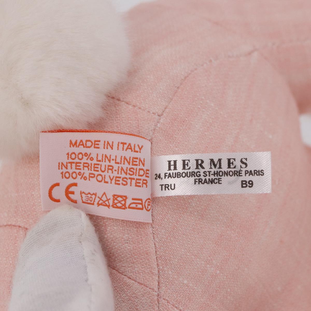 HERMES Baby Elmy Stuffed Polyester Pink Auth 210400M