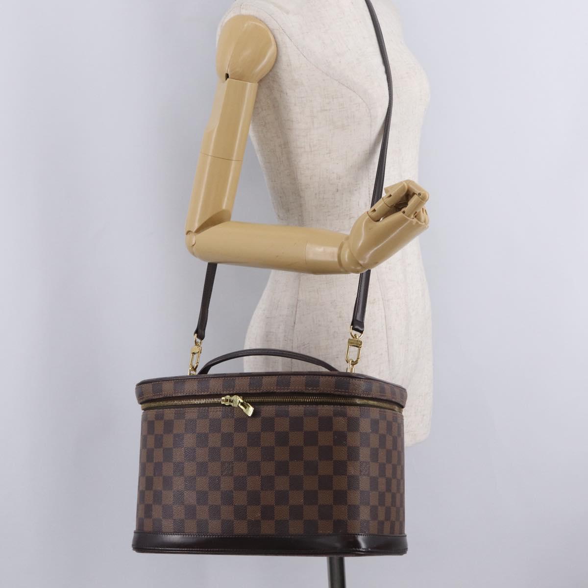LOUIS VUITTON Damier Ebene Nice Hand Bag SPO 2way N47280 LV Auth 210404A