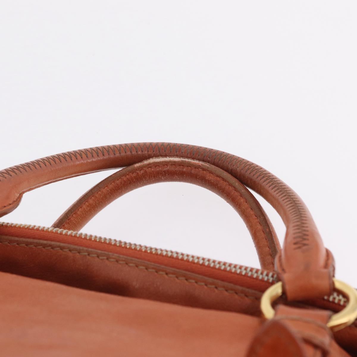 Miu Miu Vitellolux Hand Bag Leather Orange Gold Auth 210422V