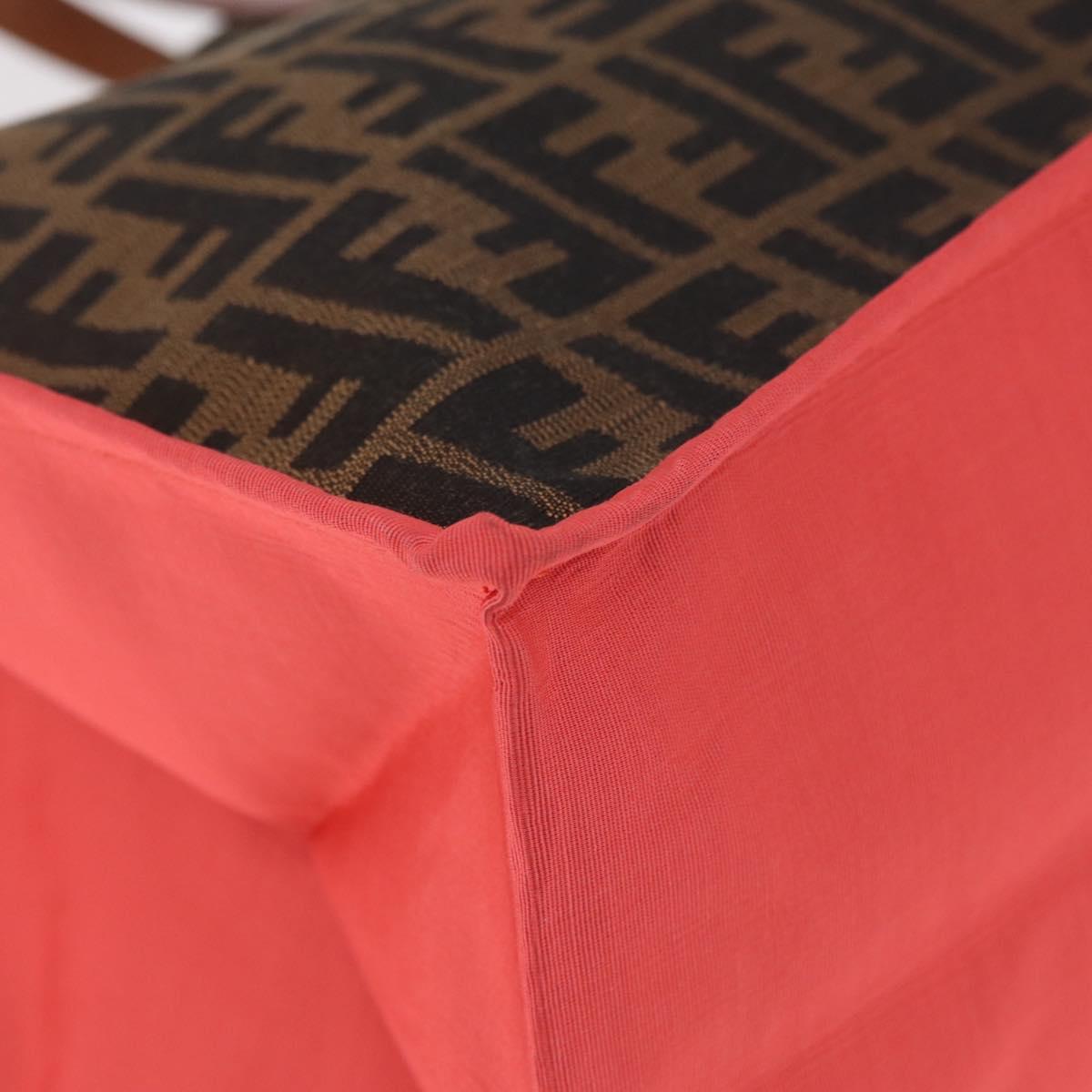 FENDI Zucca Canvas Tote Bag Brown Black 8BH235 Auth 210424