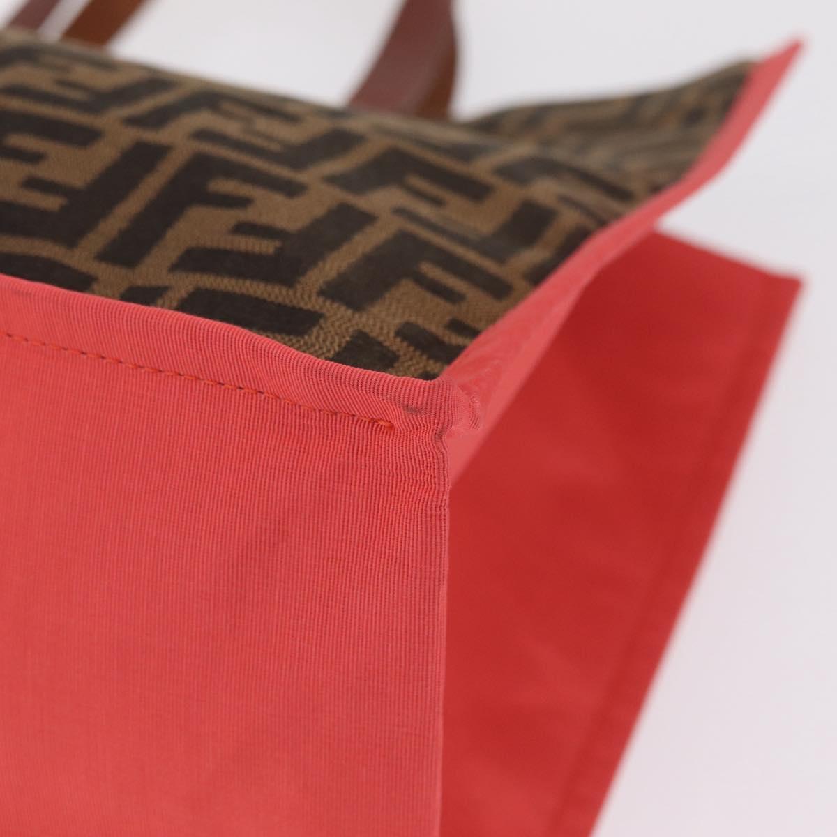 FENDI Zucca Canvas Tote Bag Brown Black 8BH235 Auth 210424