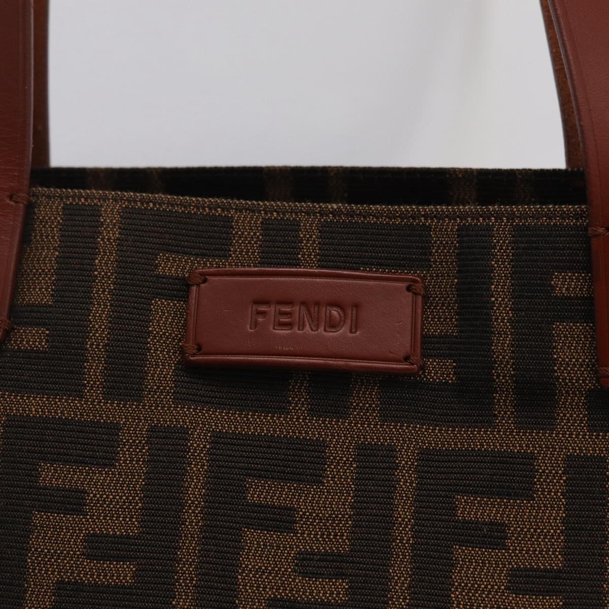 FENDI Zucca Canvas Tote Bag Brown Black 8BH235 Auth 210424