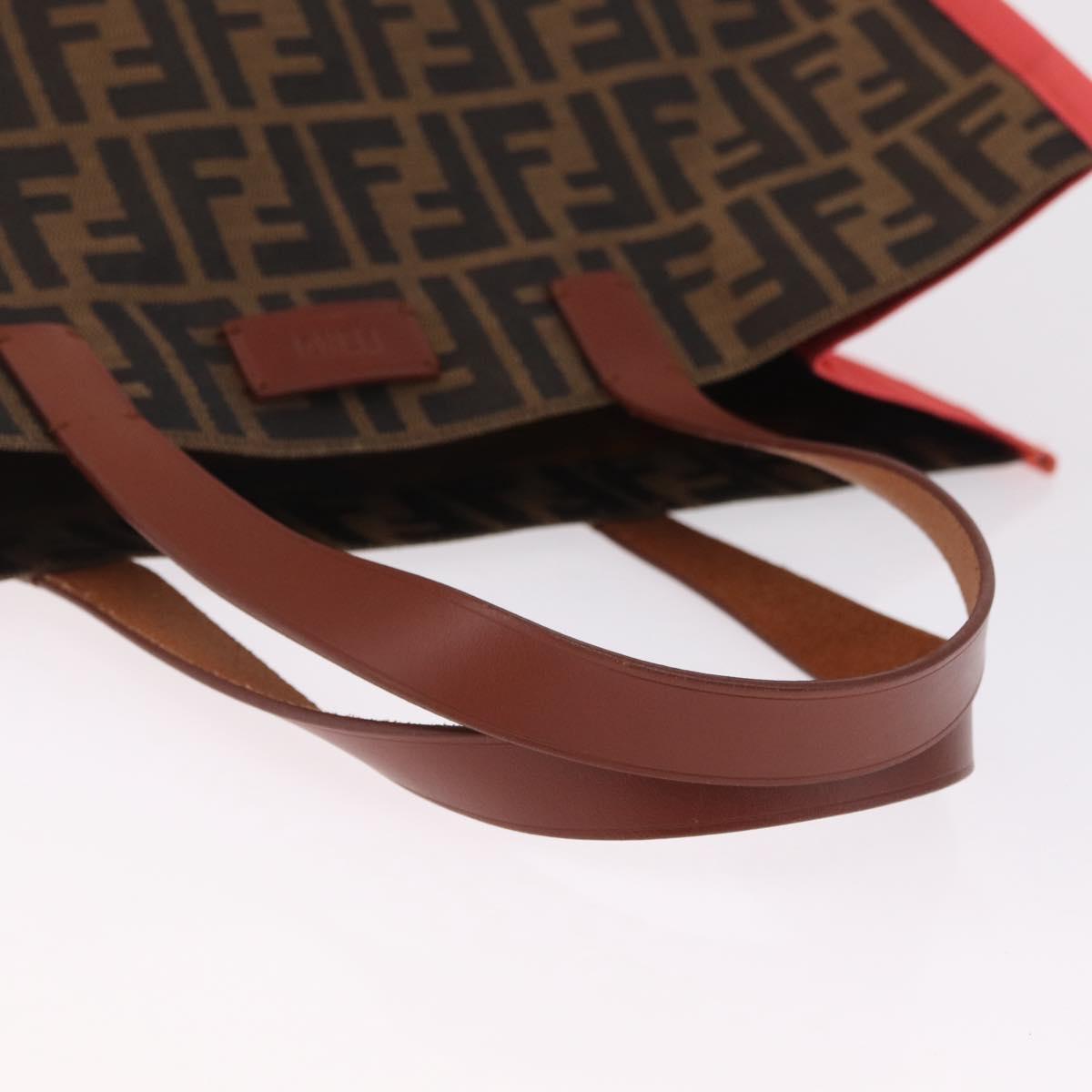 FENDI Zucca Canvas Tote Bag Brown Black 8BH235 Auth 210424