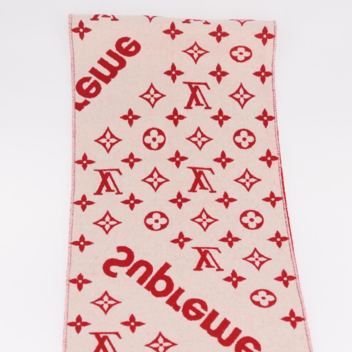 LOUIS VUITTON Supreme Collaboration Scarf Wool Red MP1890 LV Auth 210428SM