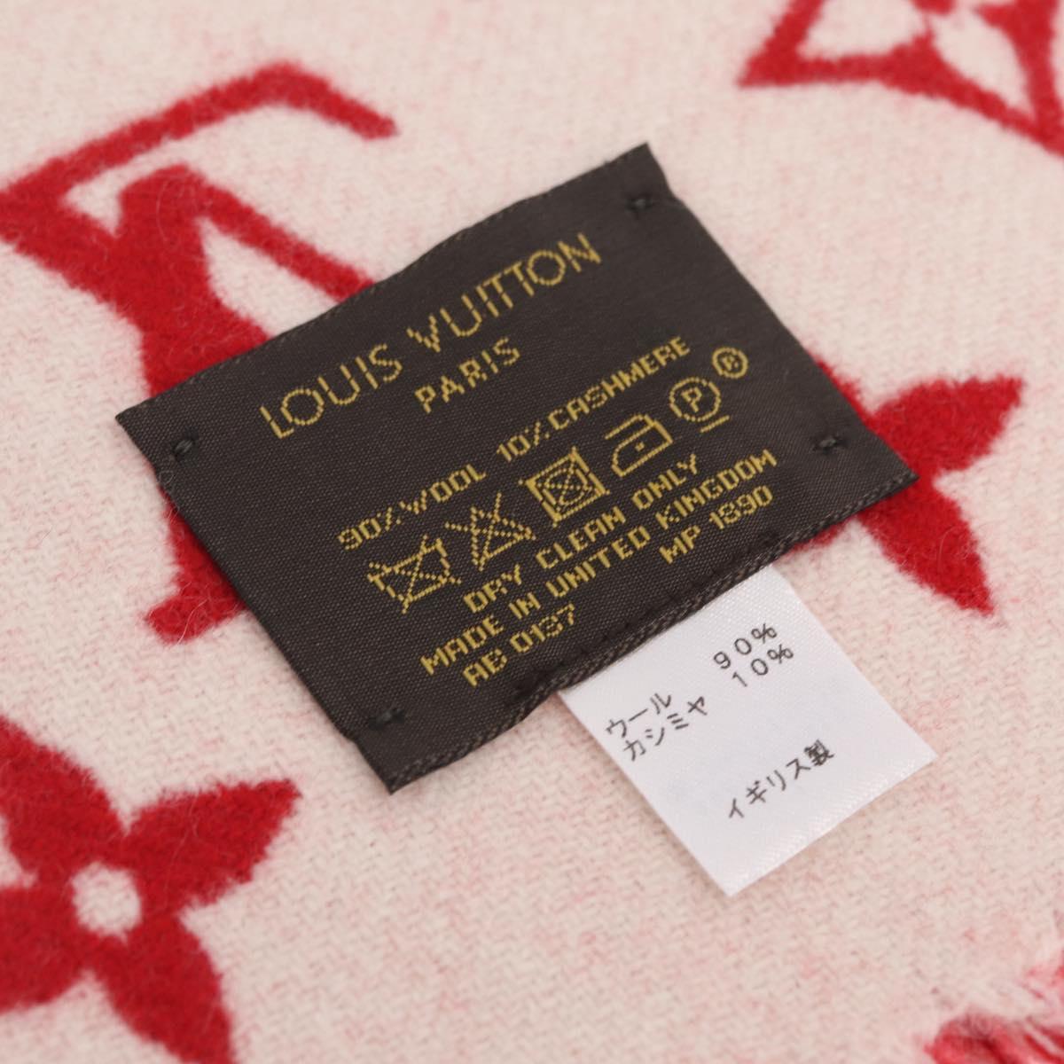 LOUIS VUITTON Supreme Collaboration Scarf Wool Red MP1890 LV Auth 210428SM