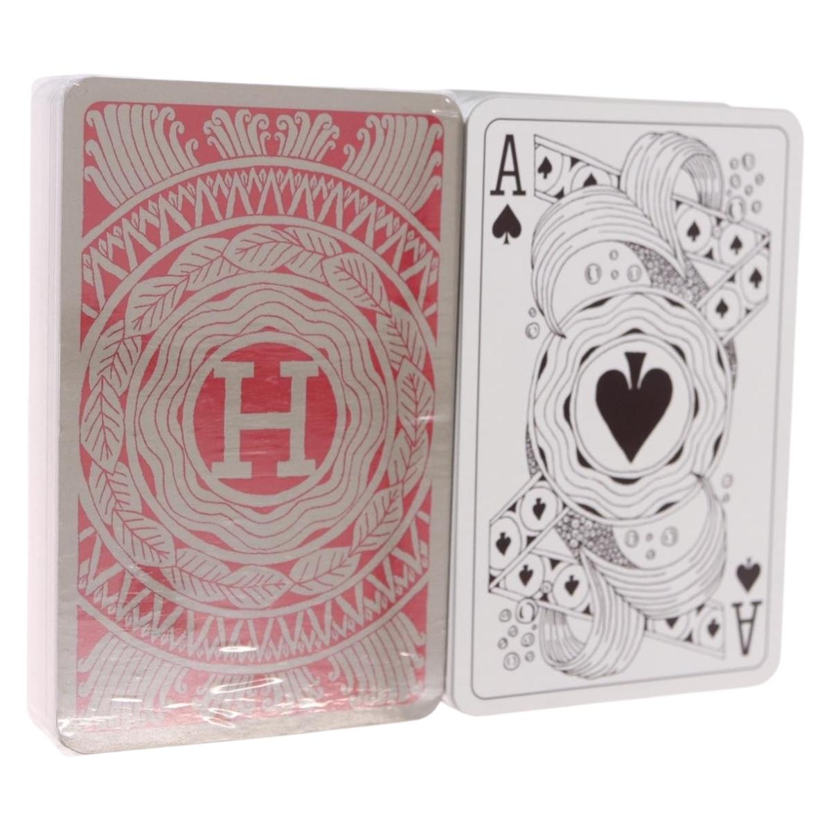 HERMES Playing Cards Paper 2 Set Red Black Auth 210431