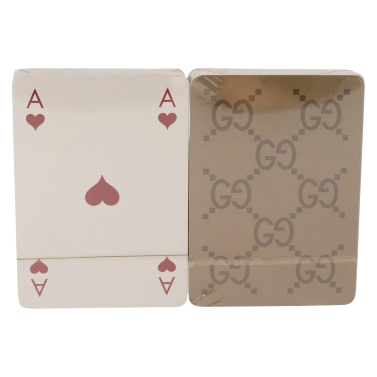 GUCCI Playing Cards paper 2 Set Brown Ivory Auth 210432M