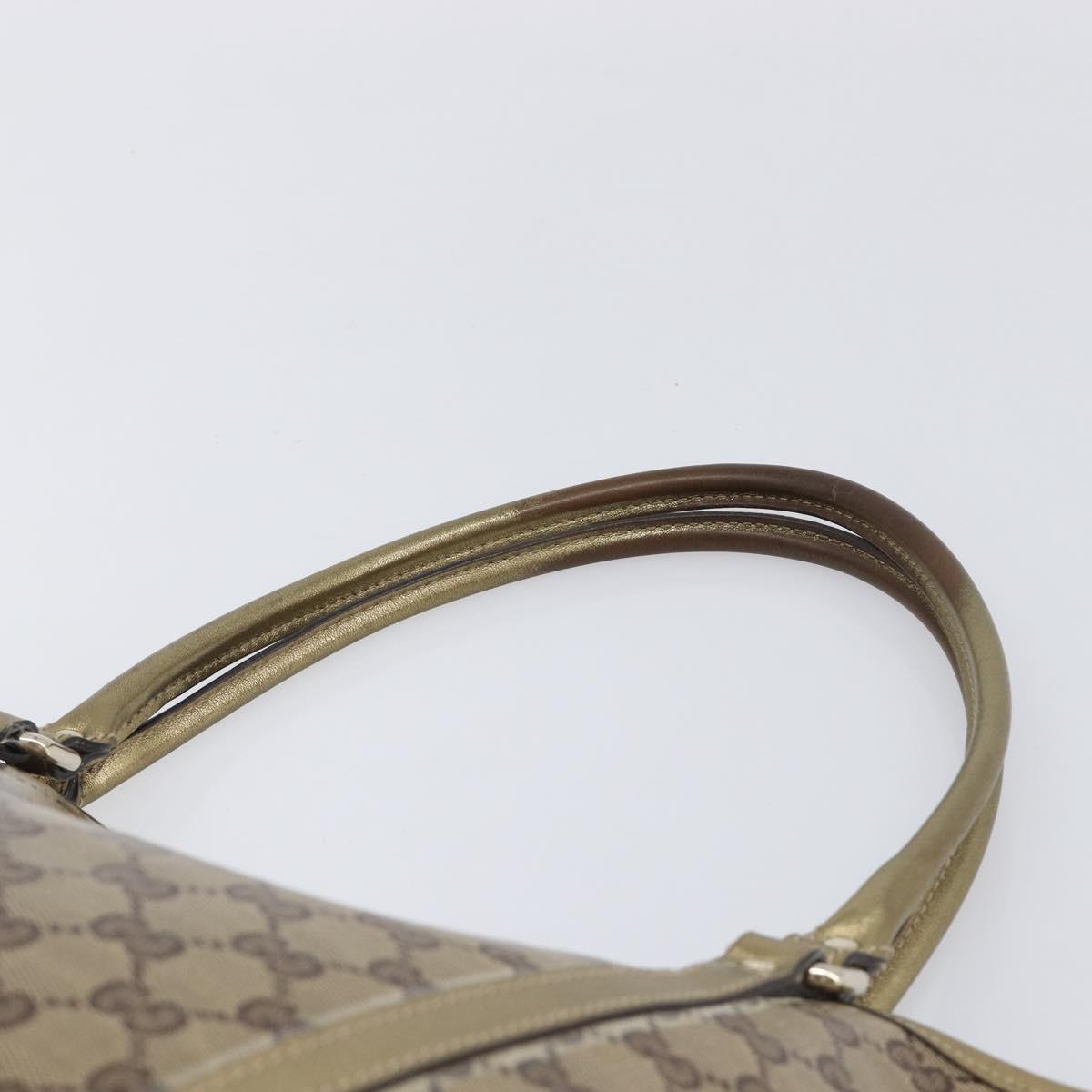 GUCCI GG Crystal Tote Bag Coated Canvas Beige Gold 197953 Auth 210443