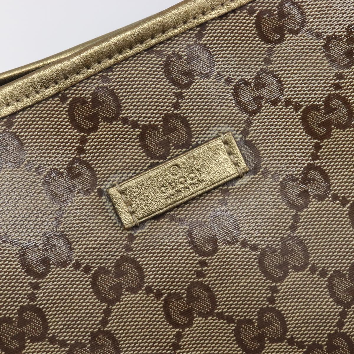 GUCCI GG Crystal Tote Bag Coated Canvas Beige Gold 197953 Auth 210443