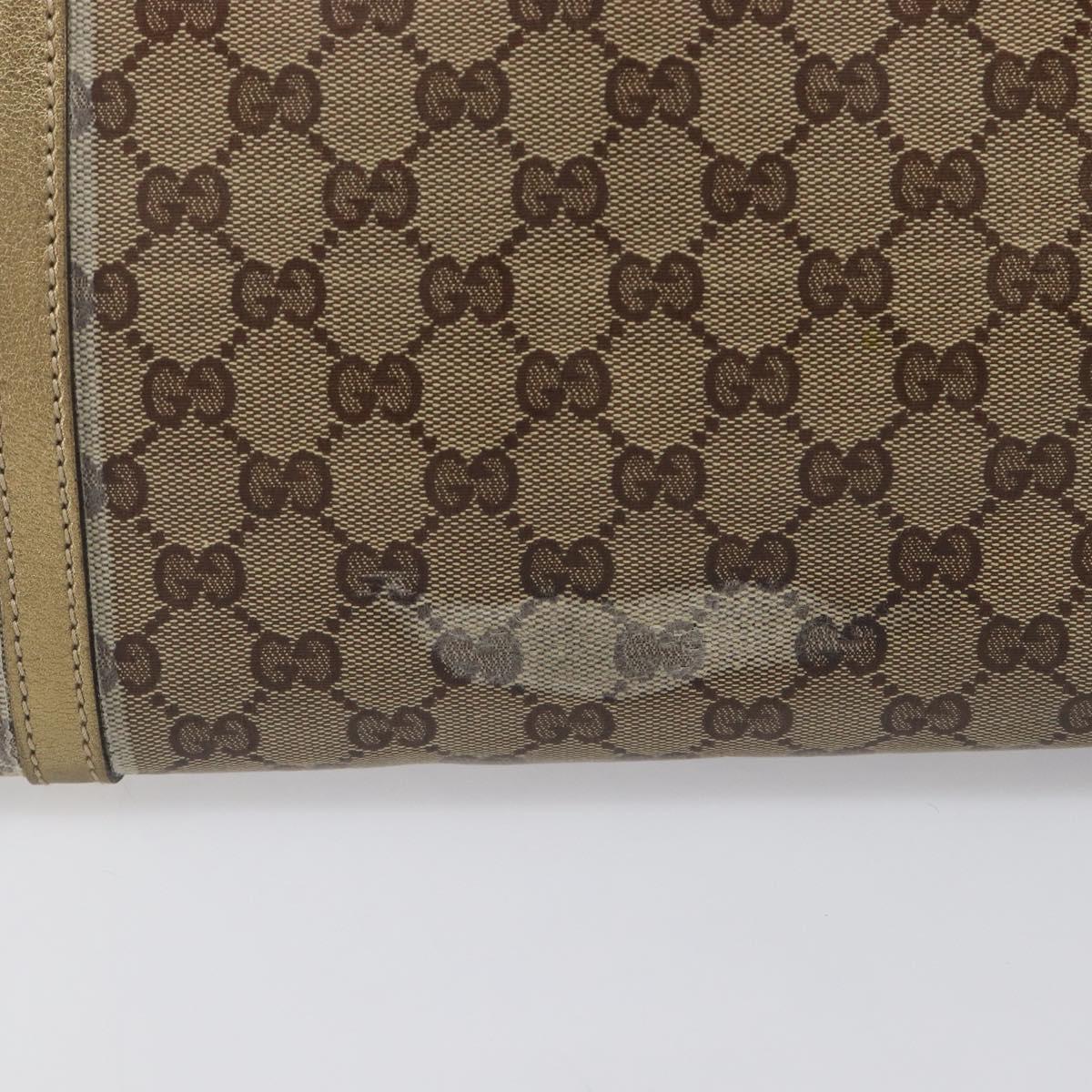 GUCCI GG Crystal Tote Bag Coated Canvas Beige Gold 197953 Auth 210443
