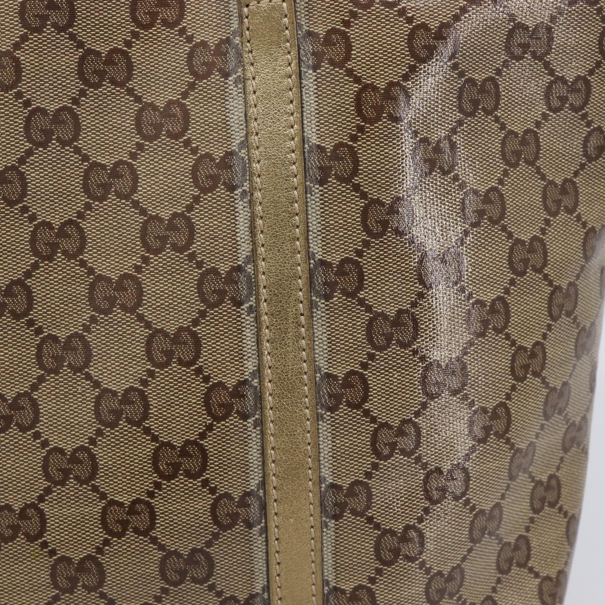 GUCCI GG Crystal Tote Bag Coated Canvas Beige Gold 197953 Auth 210443