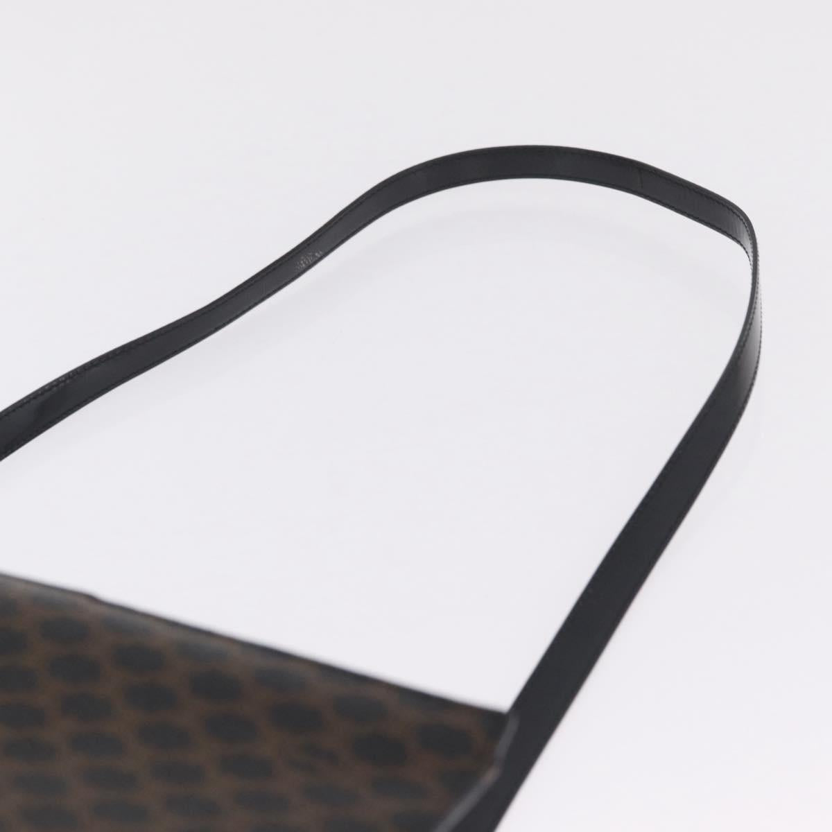 CELINE Macadam Canvas Hand Bag PVC Leather 2way Black Gold Auth 210448A