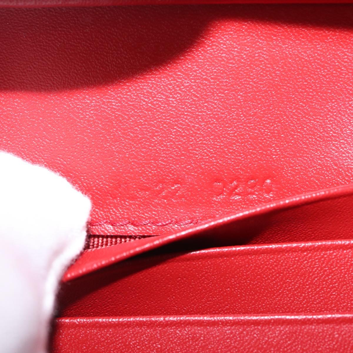 Salvatore Ferragamo Wallet Leather Red Gold Auth 210451M