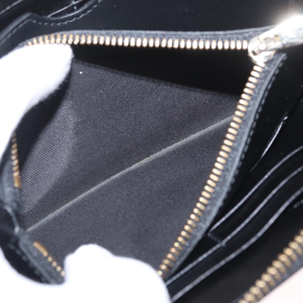 Salvatore Ferragamo Wallet Leather Black Gold Auth 210452M