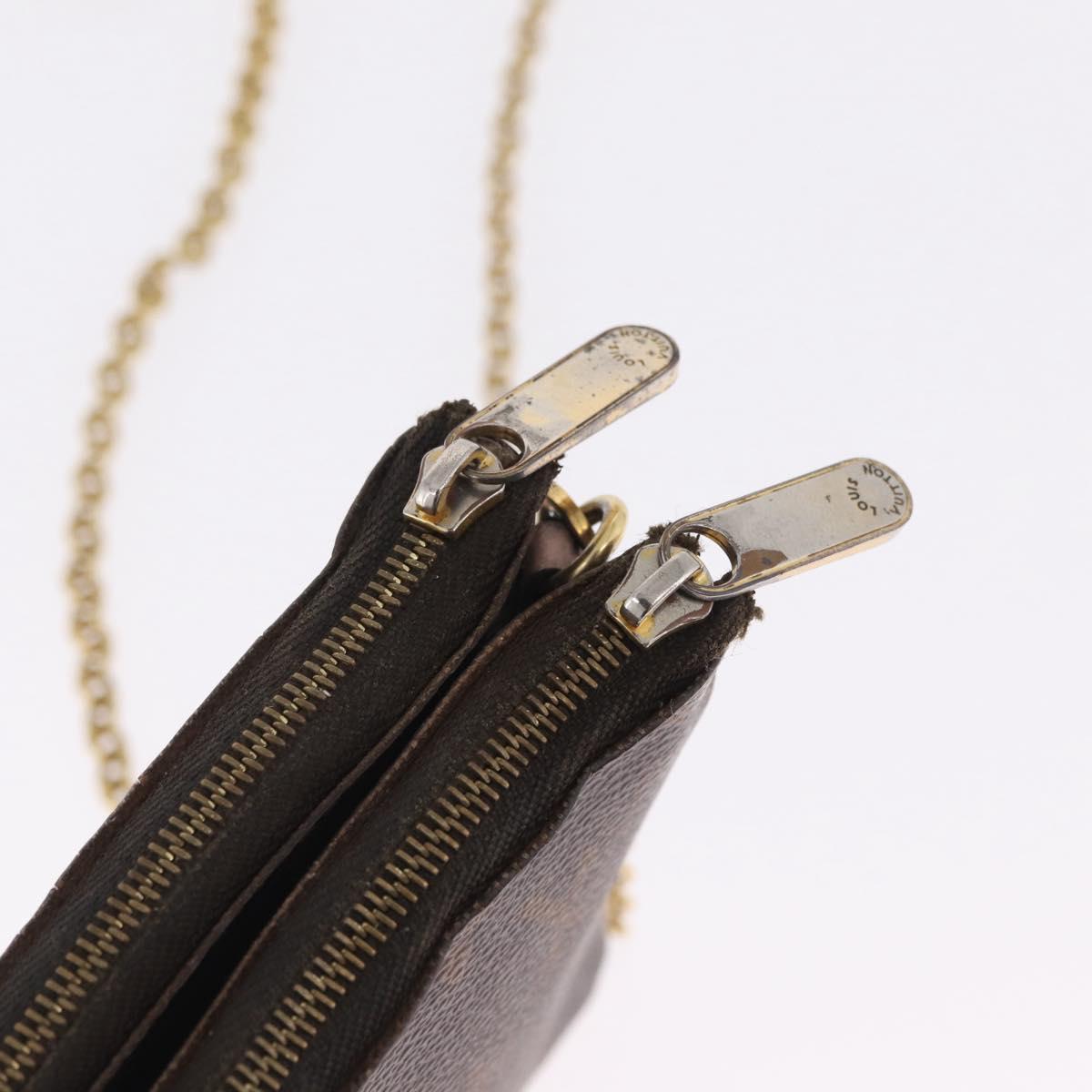 LOUIS VUITTON Monogram Pochette Double Zip Shoulder Bag M63905 LV Auth 210458A