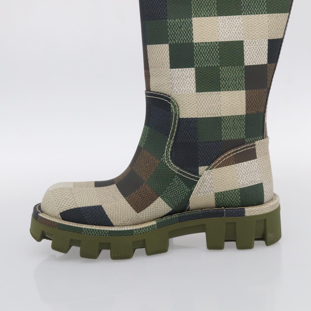 LOUIS VUITTON Damier Graphic Pixel long Boots 9 1/2 Green LV Auth 210459M