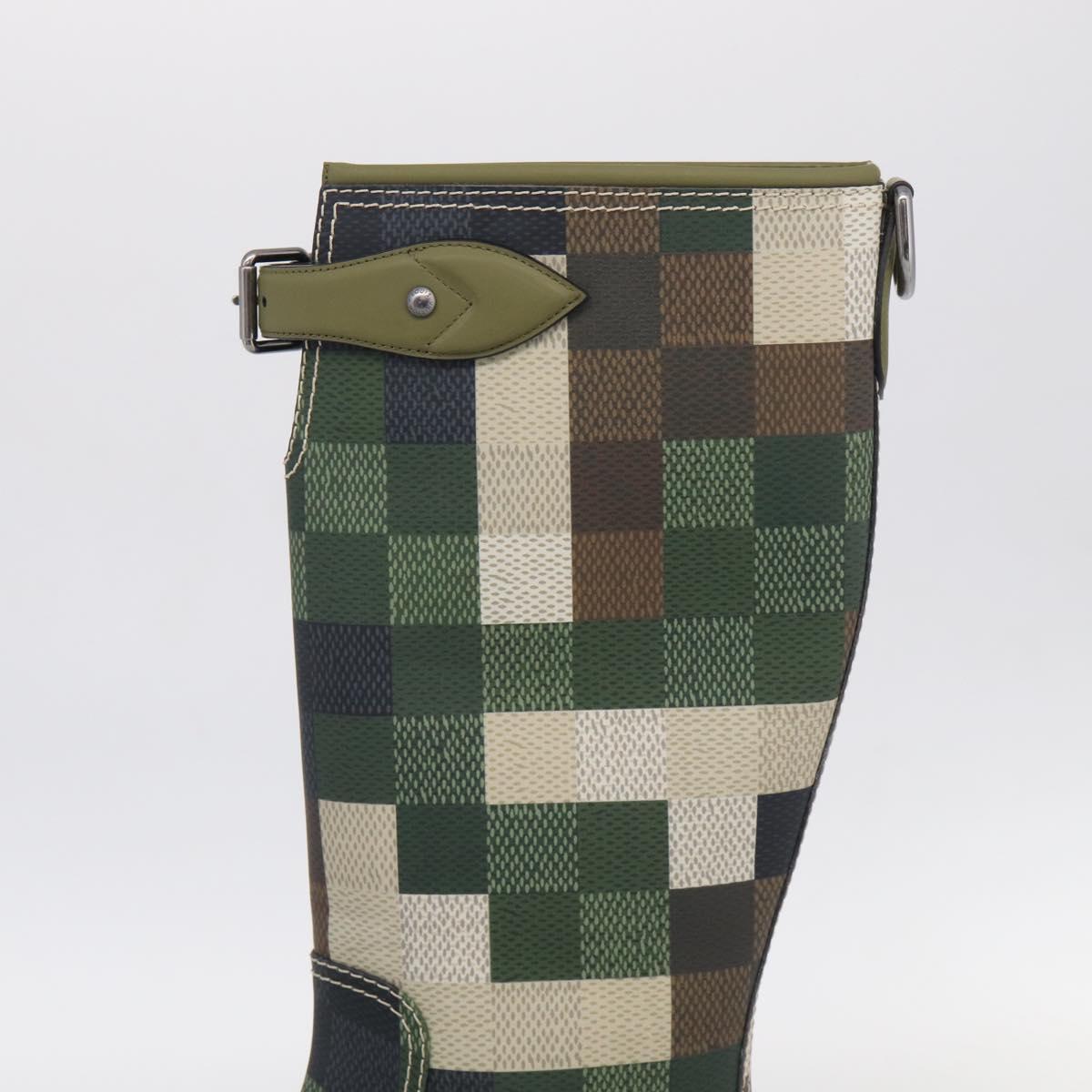 LOUIS VUITTON Damier Graphic Pixel long Boots 9 1/2 Green LV Auth 210459M