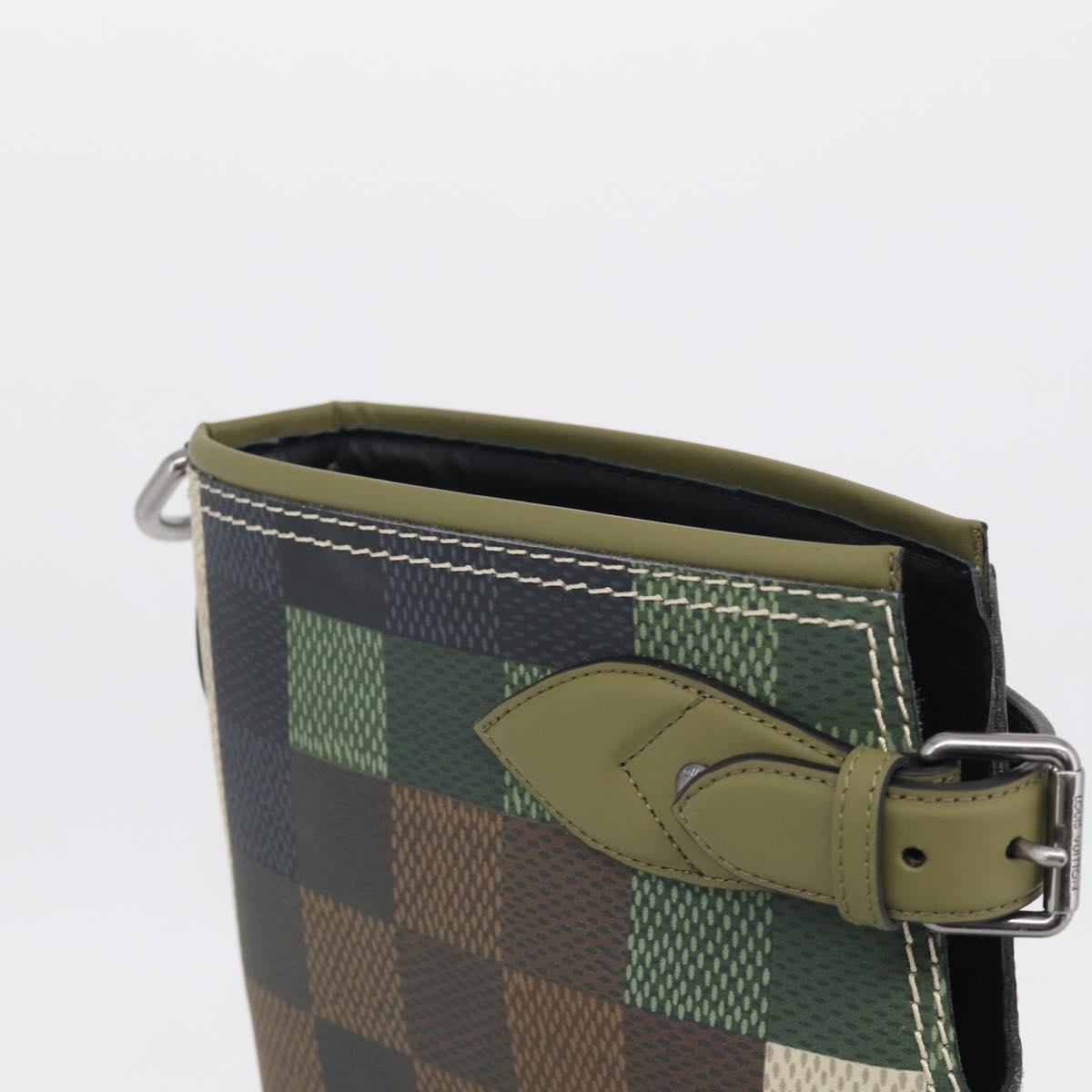 LOUIS VUITTON Damier Graphic Pixel long Boots 9 1/2 Green LV Auth 210459M