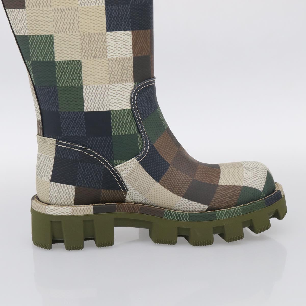 LOUIS VUITTON Damier Graphic Pixel long Boots 9 1/2 Green LV Auth 210459M
