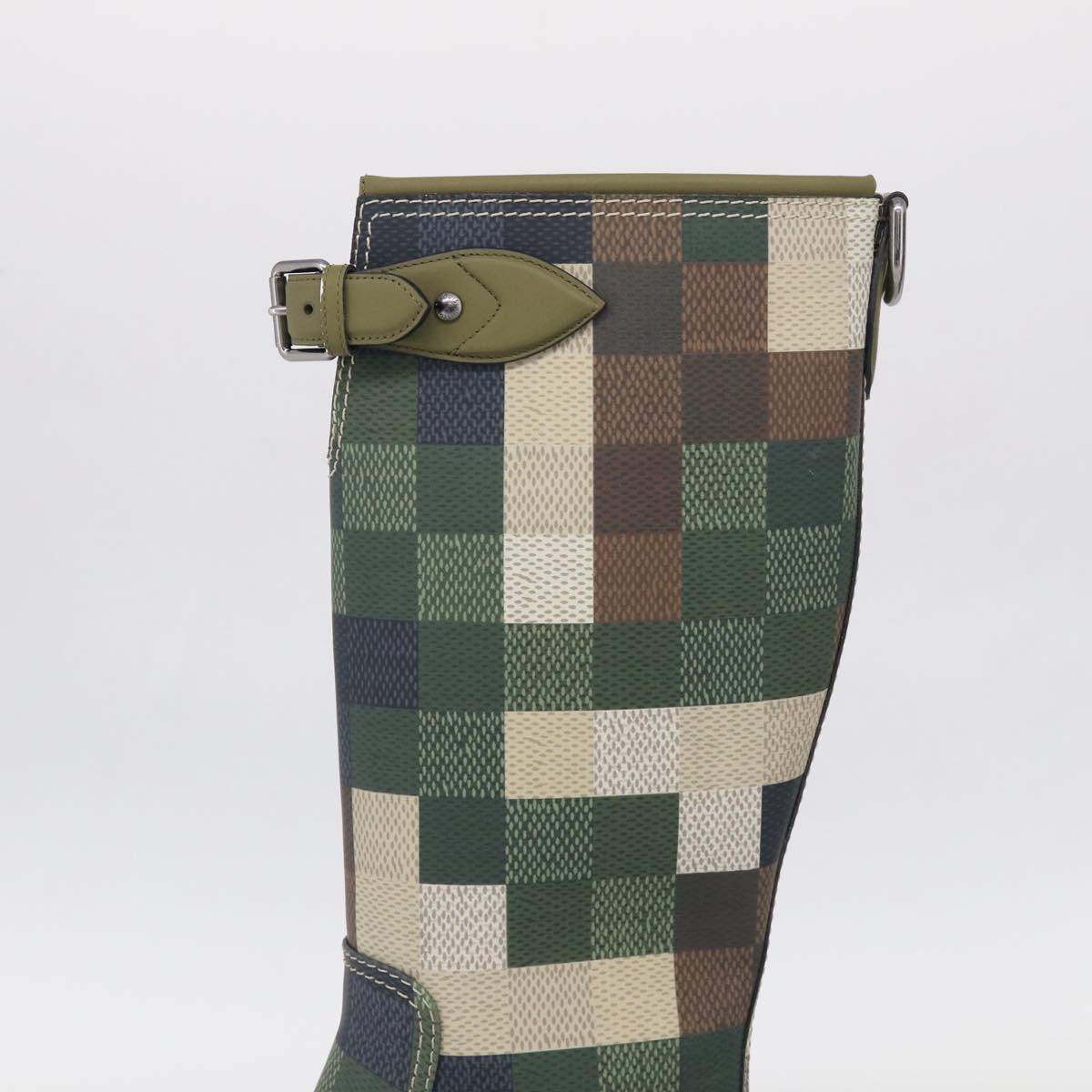 LOUIS VUITTON Damier Graphic Pixel long Boots 9 1/2 Green LV Auth 210459M