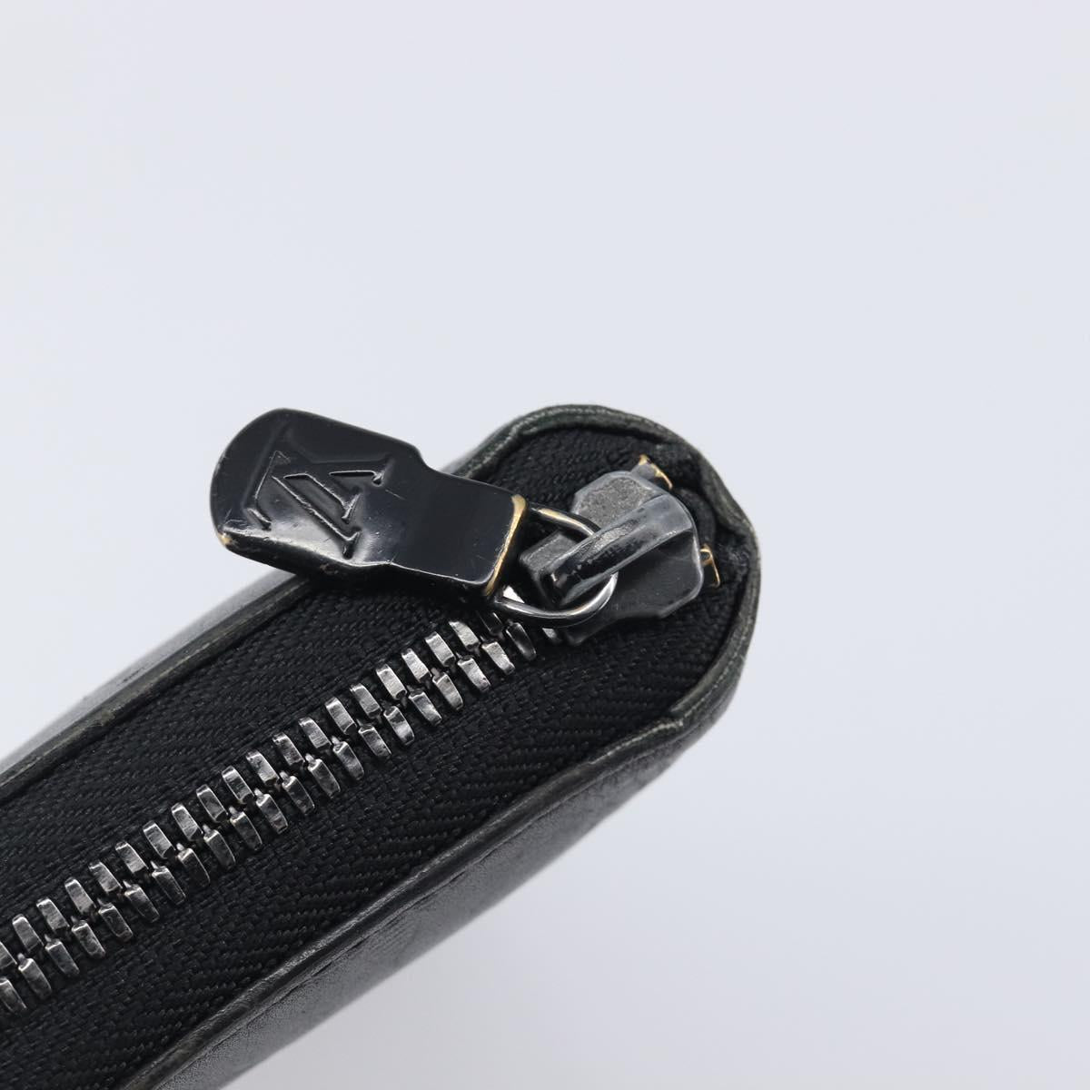 LOUIS VUITTON Monogram Shadow Zippy Wallet Vertical Black M62902 LV Auth 210467