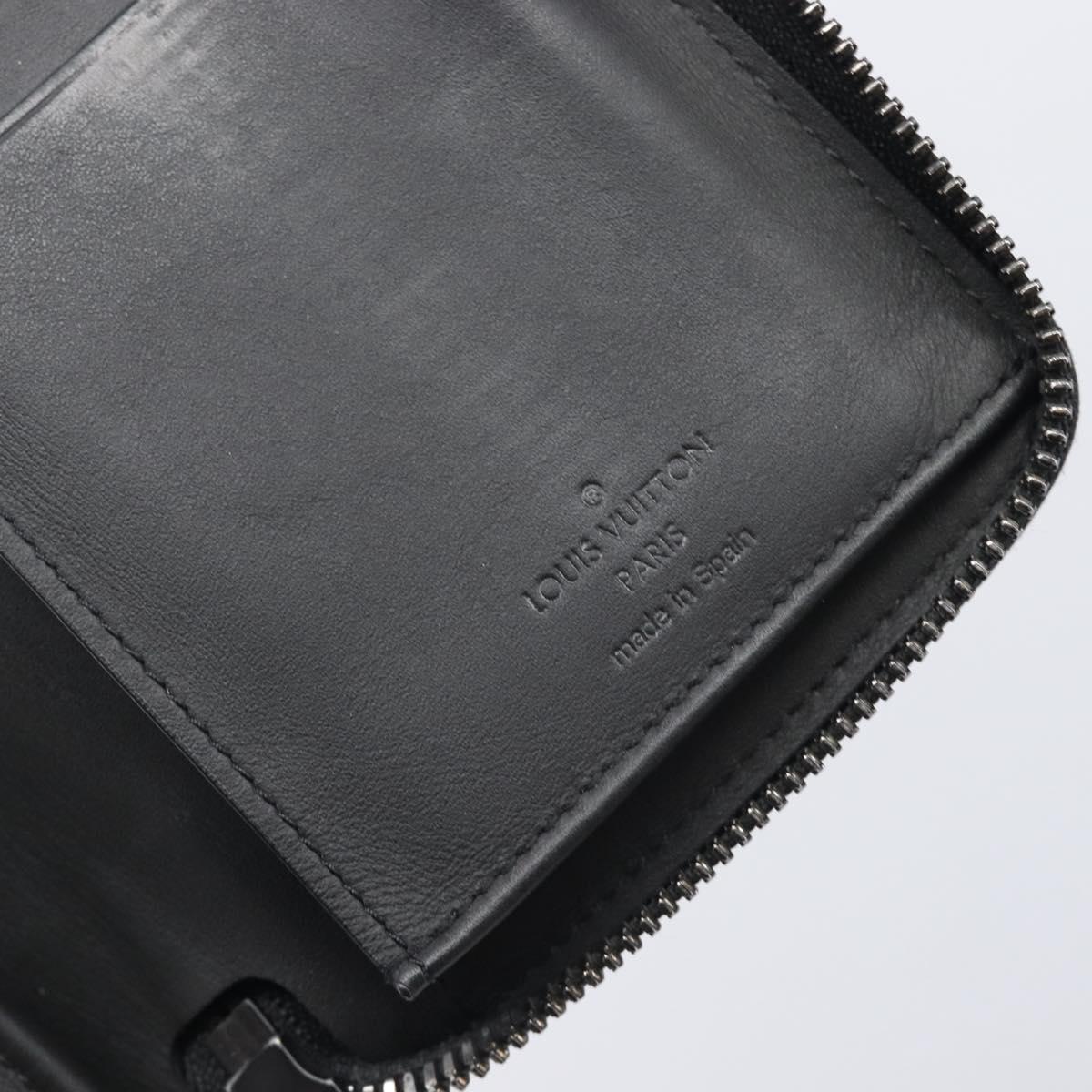 LOUIS VUITTON Monogram Shadow Zippy Wallet Vertical Black M62902 LV Auth 210467