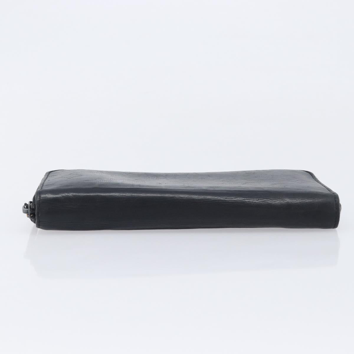 LOUIS VUITTON Monogram Shadow Zippy Wallet Vertical Black M62902 LV Auth 210467