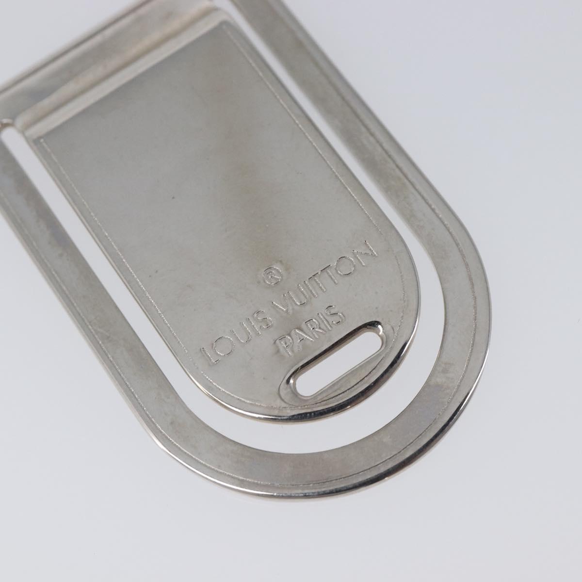 LOUIS VUITTON Avieport Address Money Clip metal Silver M65067 LV Auth 210468