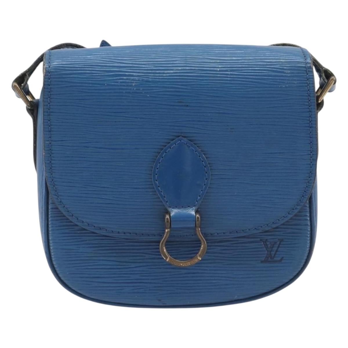 LOUIS VUITTON Epi Saint Cloud PM Shoulder Bag Blue M52195 LV Auth 210481
