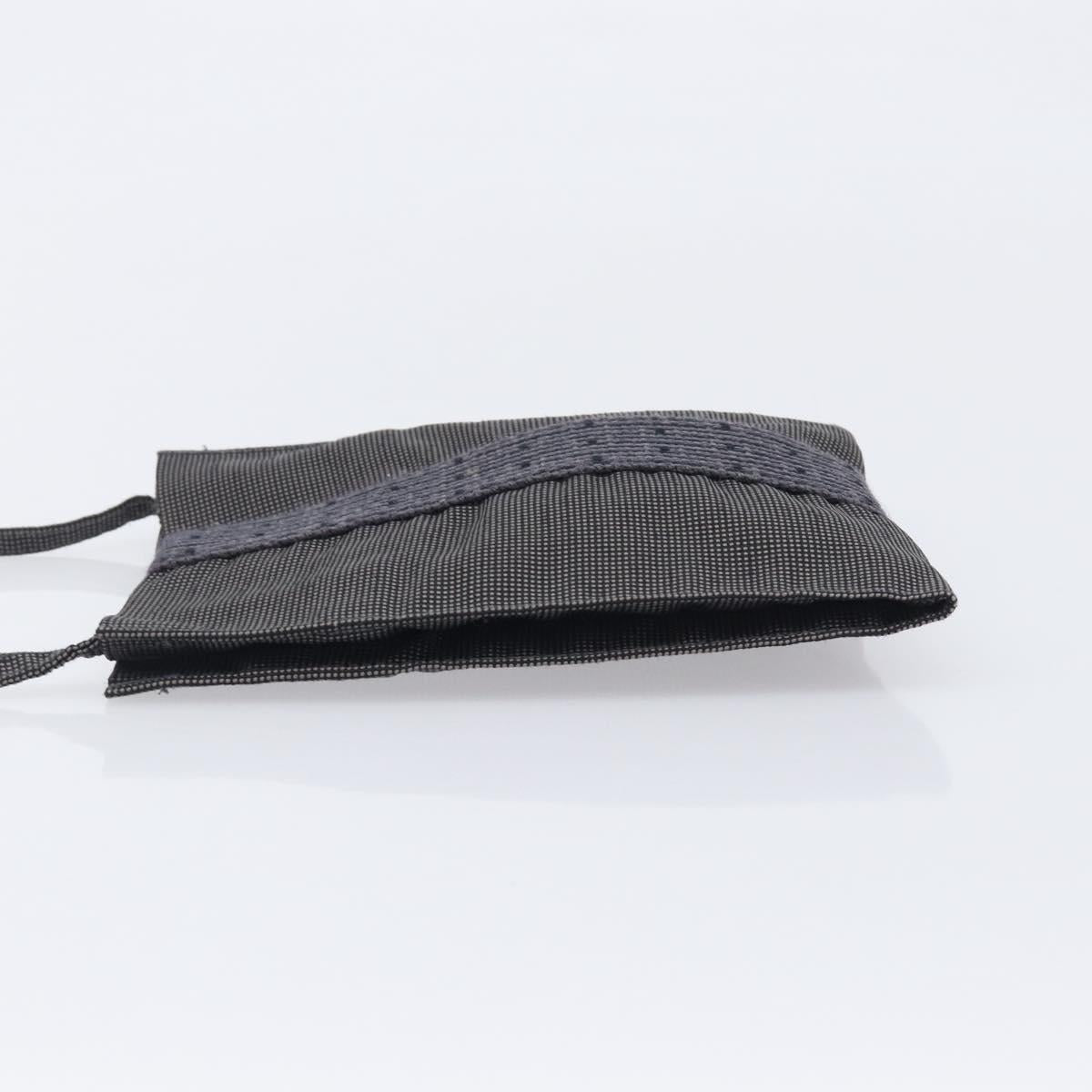 HERMES Her Line Pochette Shoulder Bag Canvas Gray Auth 210490