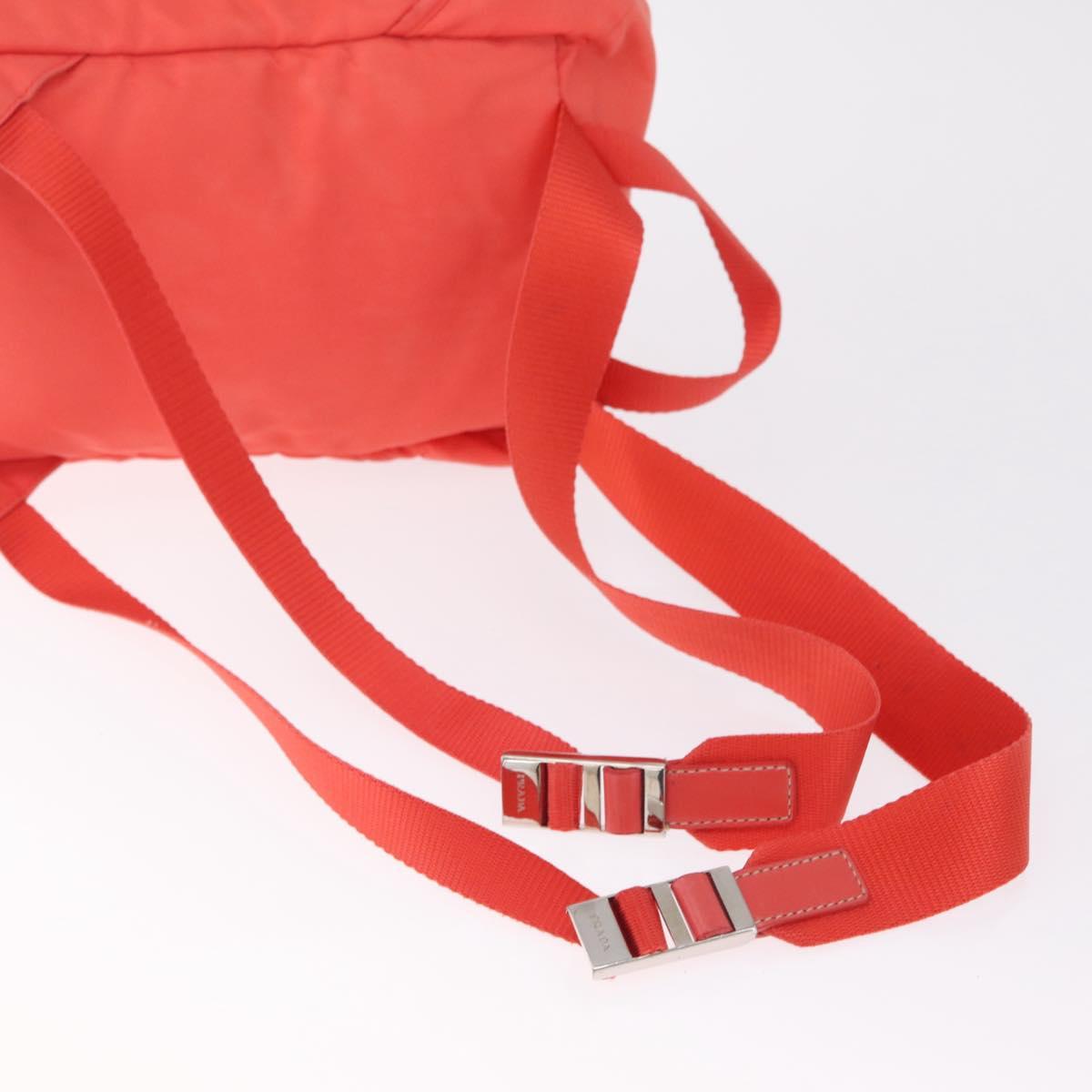 PRADA Backpack Nylon Orange Silver Auth 210493A