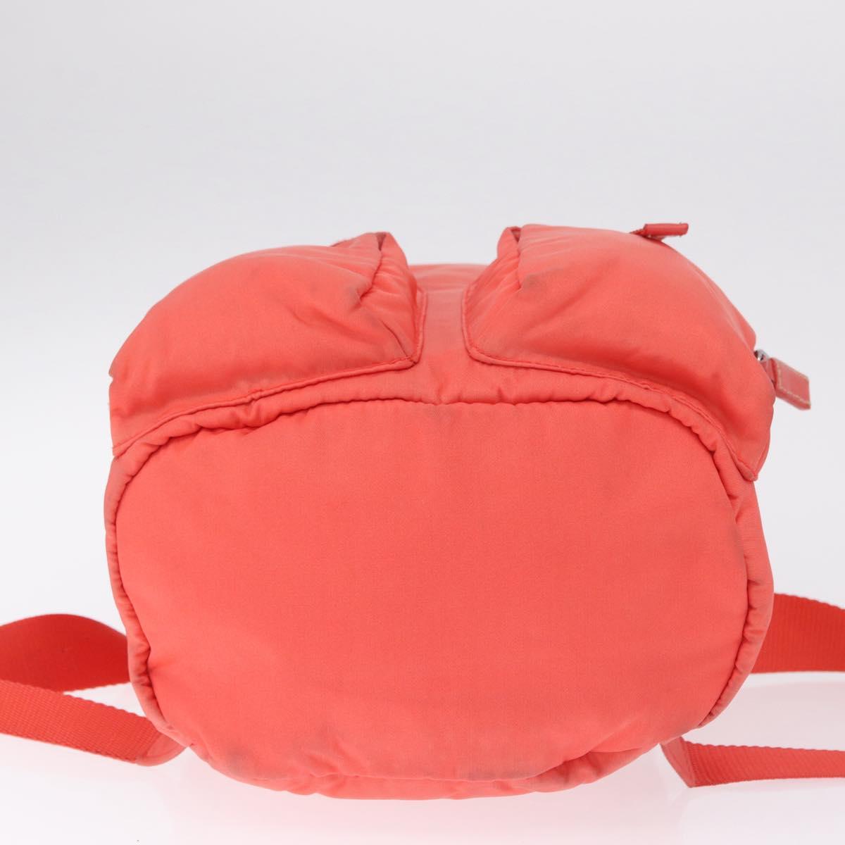 PRADA Backpack Nylon Orange Silver Auth 210493A