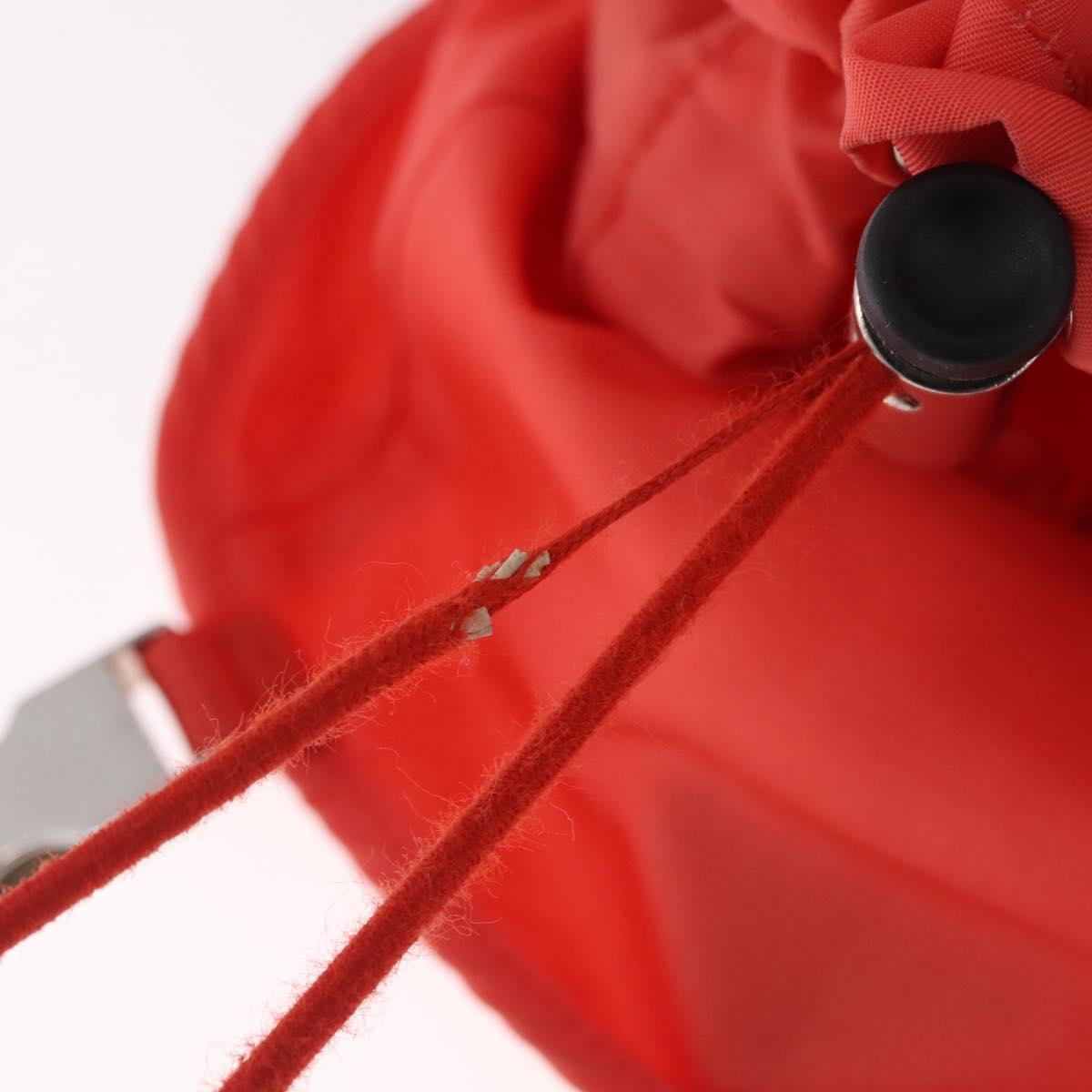PRADA Backpack Nylon Orange Silver Auth 210493A