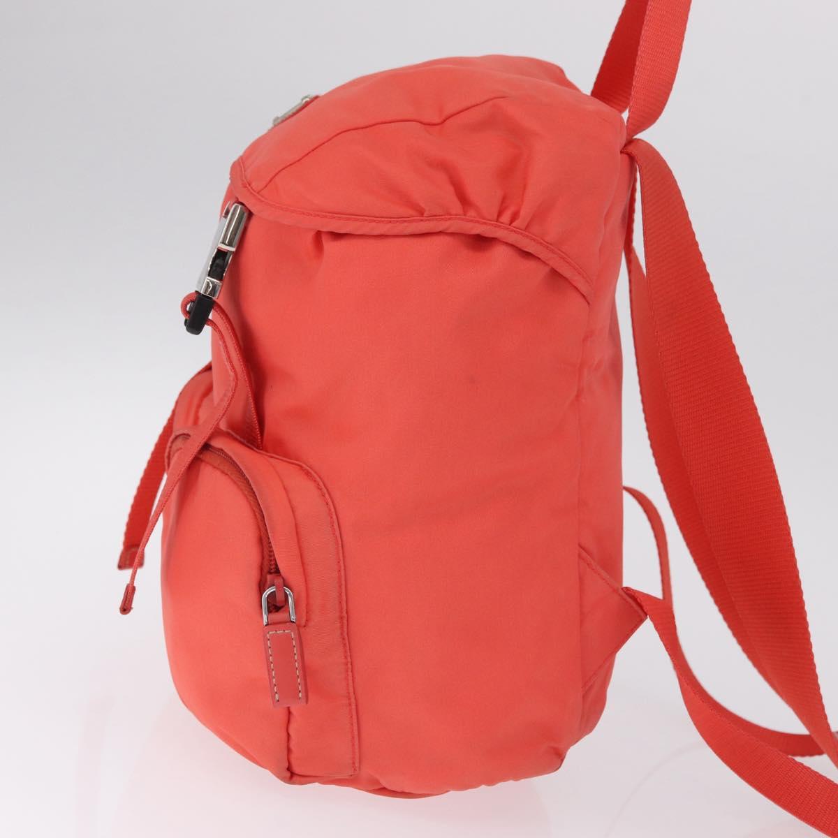 PRADA Backpack Nylon Orange Silver Auth 210493A