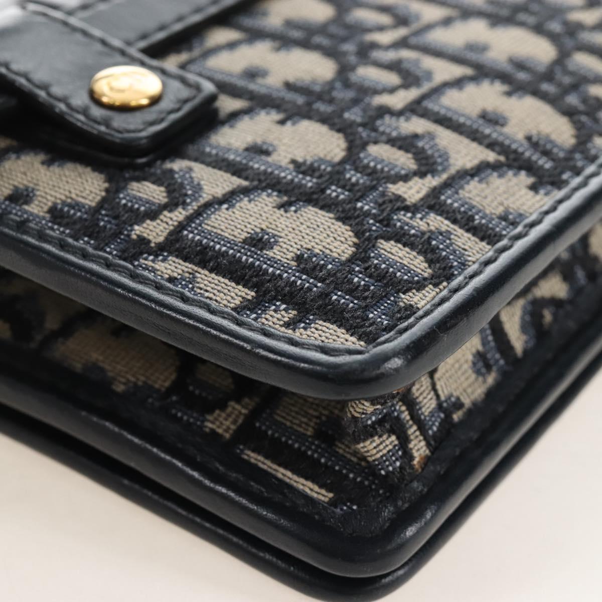 Christian Dior Oblique Montaigne Trotter Canvas Chain Bag 2way Navy Auth 210494V