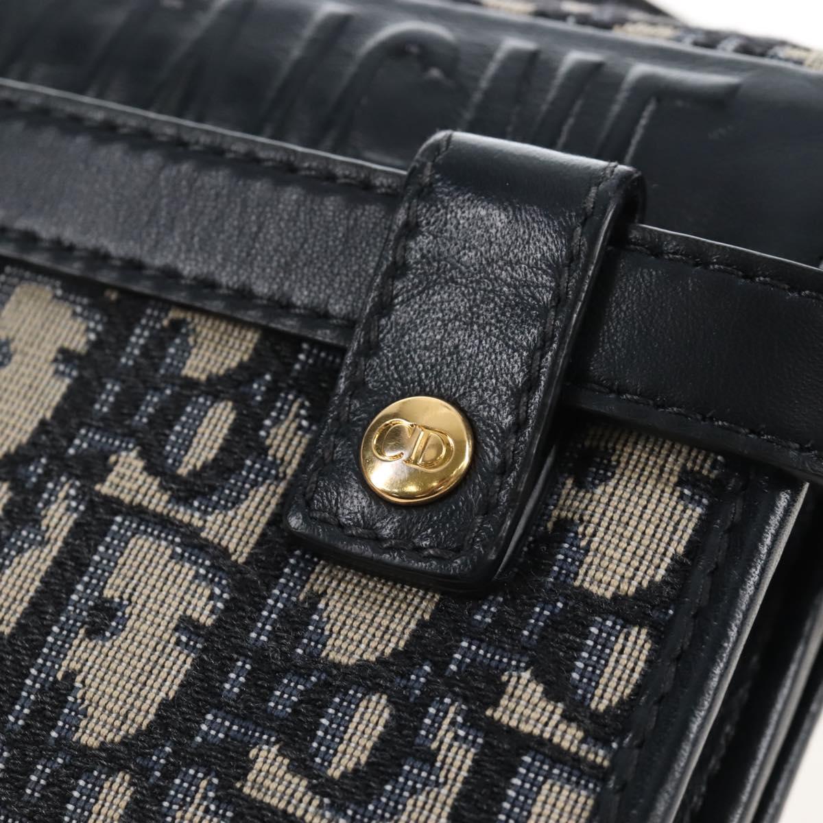 Christian Dior Oblique Montaigne Trotter Canvas Chain Bag 2way Navy Auth 210494V