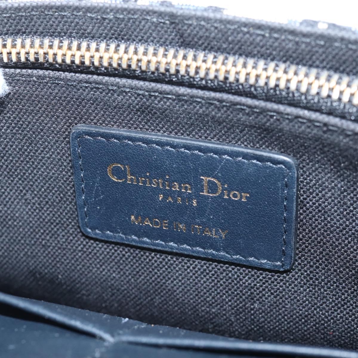 Christian Dior Oblique Montaigne Trotter Canvas Chain Bag 2way Navy Auth 210494V