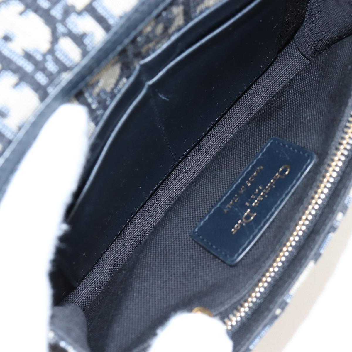 Christian Dior Oblique Montaigne Trotter Canvas Chain Bag 2way Navy Auth 210494V