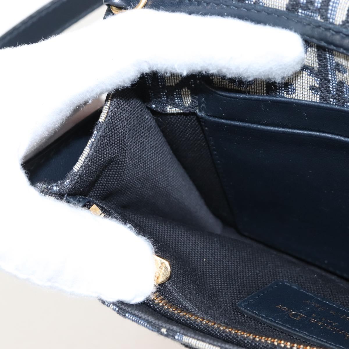 Christian Dior Oblique Montaigne Trotter Canvas Chain Bag 2way Navy Auth 210494V