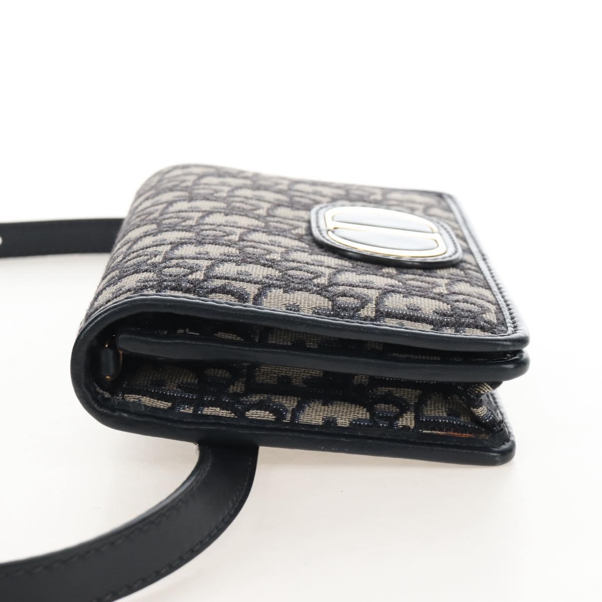Christian Dior Oblique Montaigne Trotter Canvas Chain Bag 2way Navy Auth 210494V