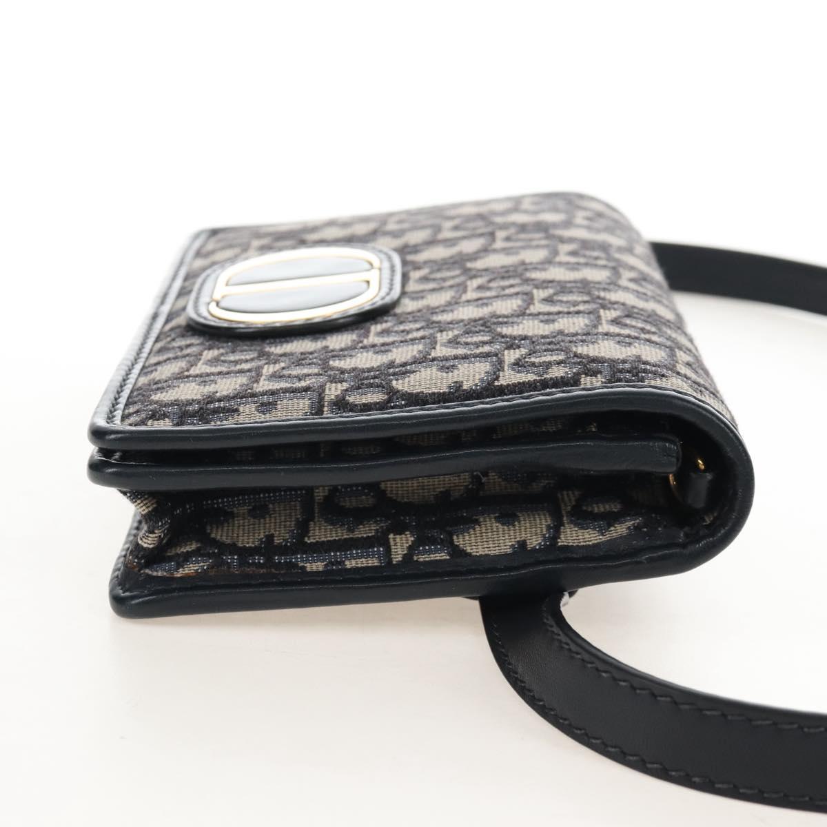 Christian Dior Oblique Montaigne Trotter Canvas Chain Bag 2way Navy Auth 210494V