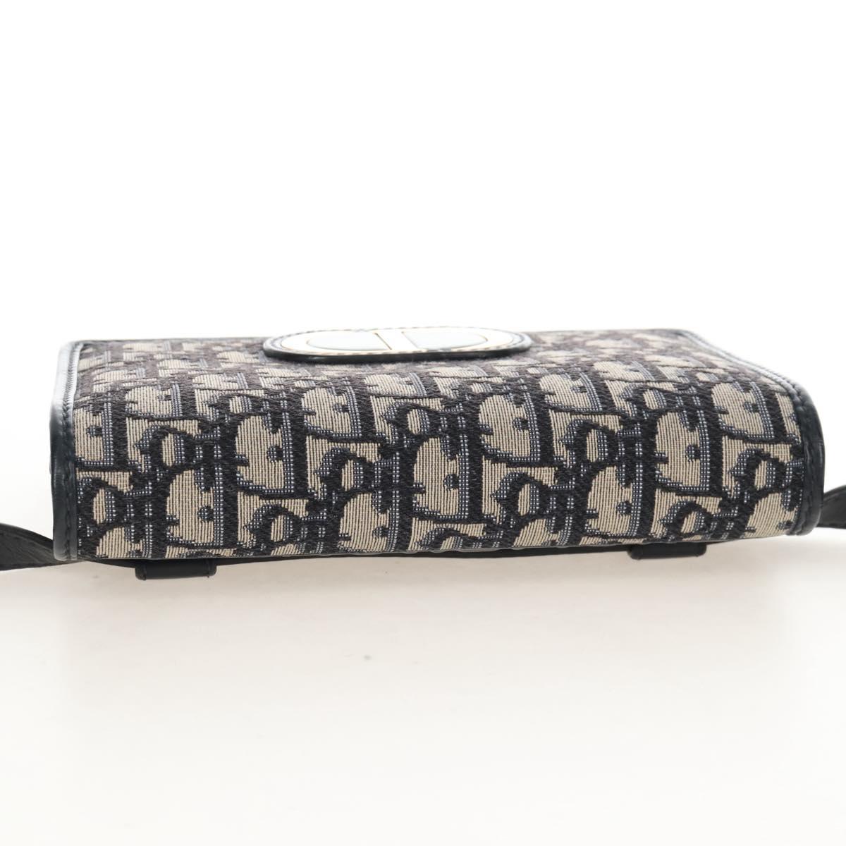 Christian Dior Oblique Montaigne Trotter Canvas Chain Bag 2way Navy Auth 210494V