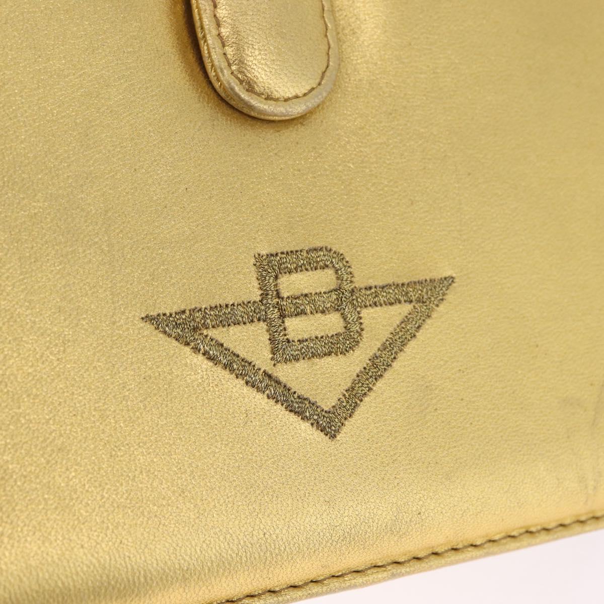 Bottega Veneta Hand Bag Leather Gold Auth 210495A