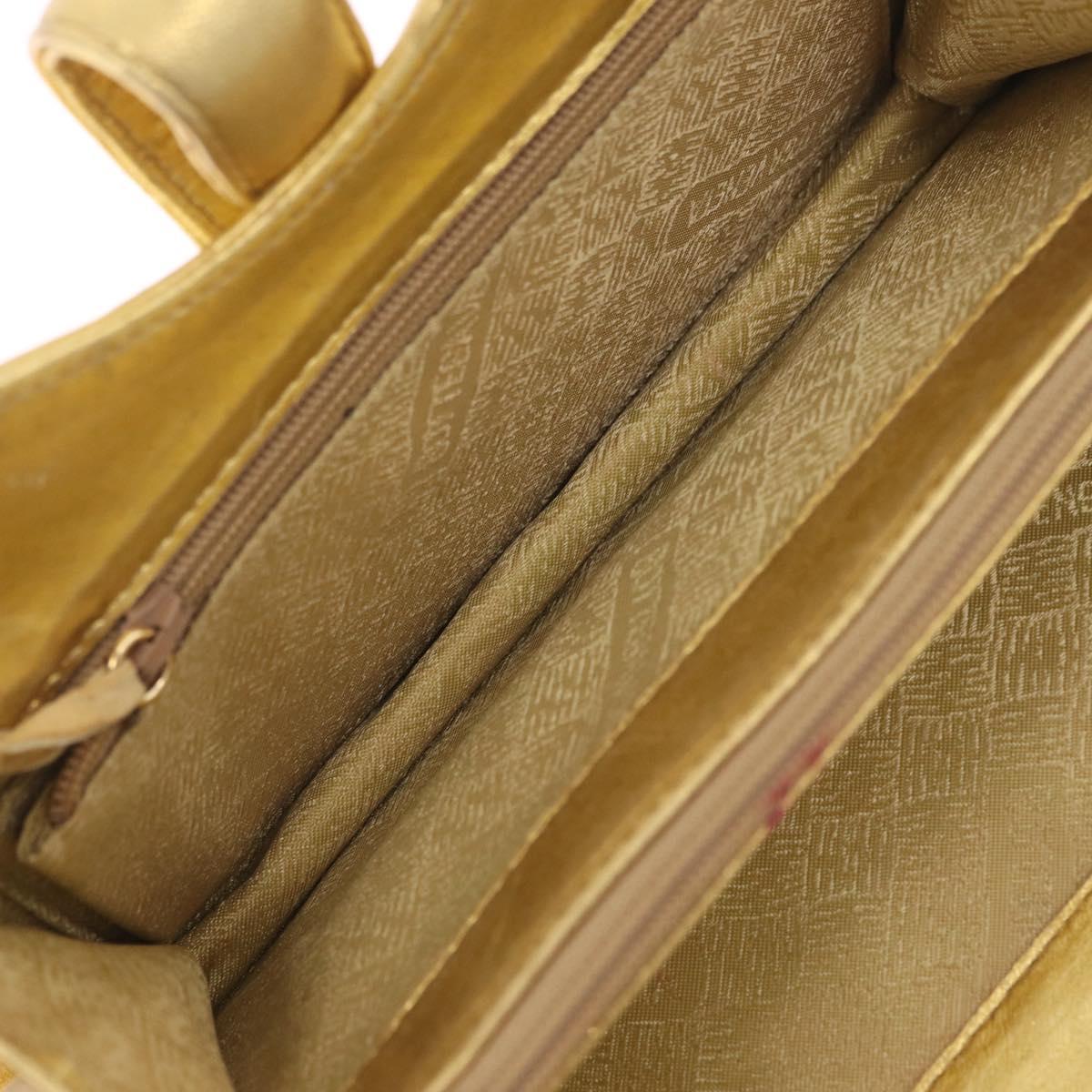 Bottega Veneta Hand Bag Leather Gold Auth 210495A