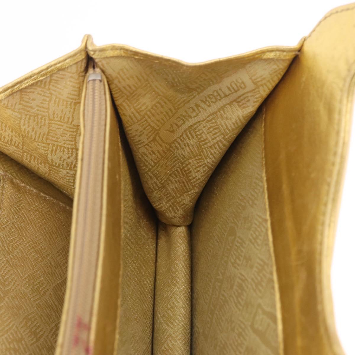 Bottega Veneta Hand Bag Leather Gold Auth 210495A