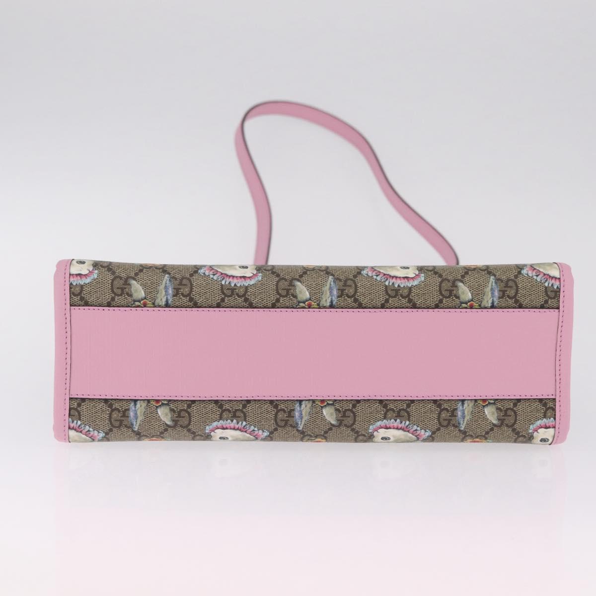 GUCCI x Higuchi Yuuko GG Supreme Bag PVC 2way Beige Silver 630542 Auth 210501M