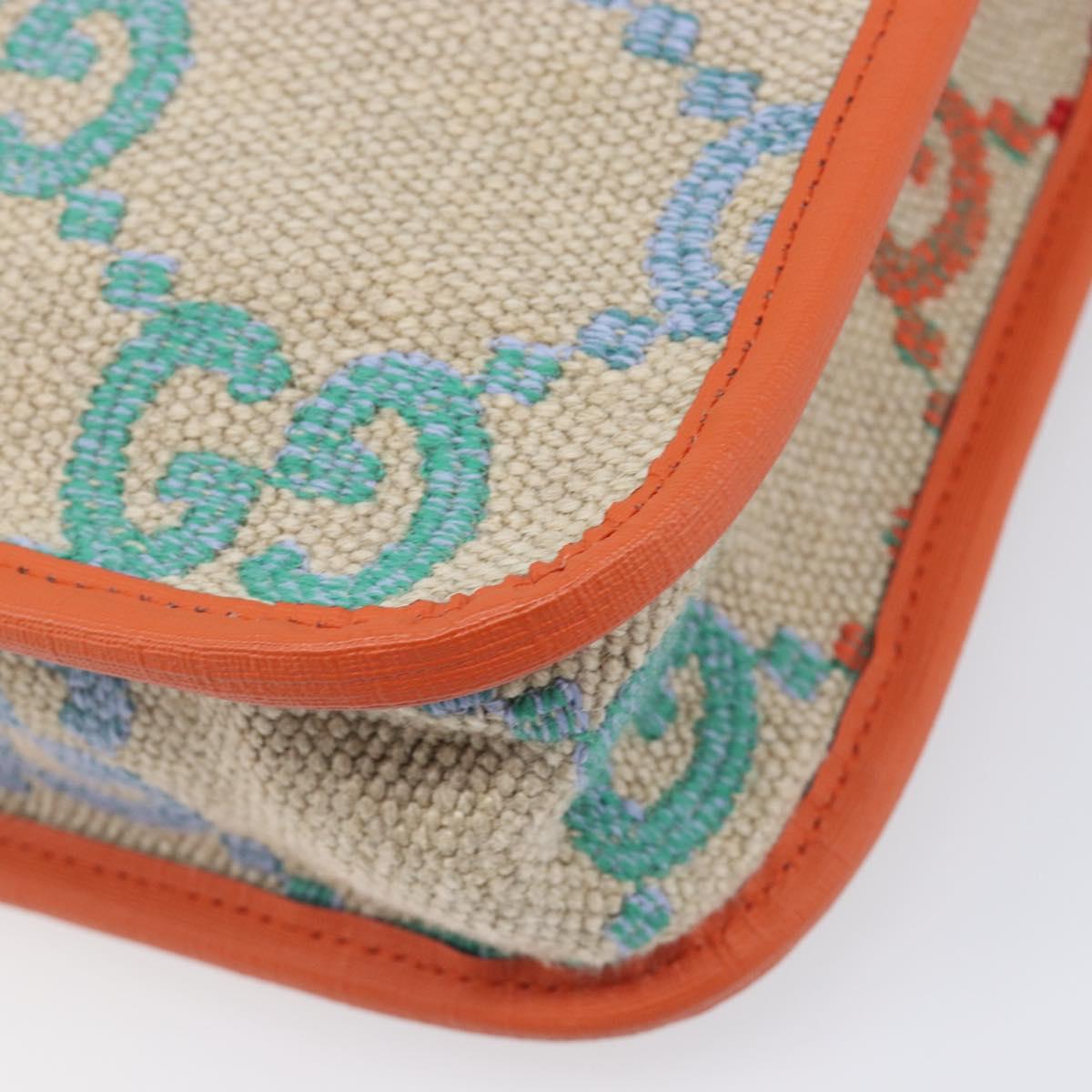 GUCCI GG Canvas Tote Bag Multicolor Orange 550763 Auth 210502V