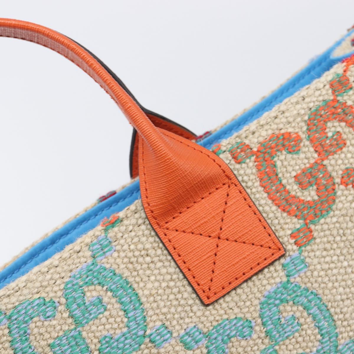 GUCCI GG Canvas Tote Bag Multicolor Orange 550763 Auth 210502V